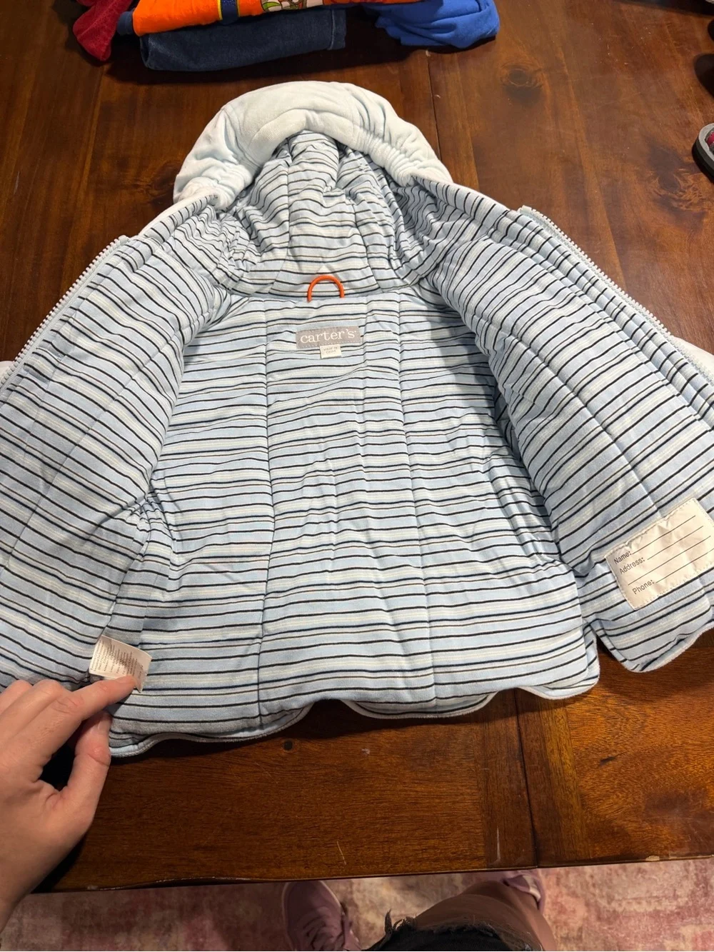 Carters Baby Blue Hooded coat 90’s-2000’s